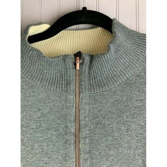 Hathaway Mens Sweater Size Large Gray Long Sleeve 1/4 Zip Medium Weight - Picture 4 of 6